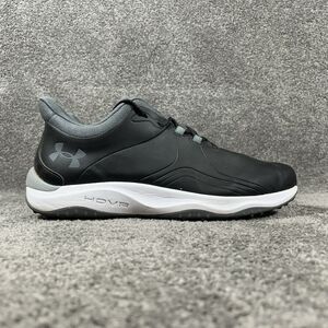 Under Armour Drive Pro SL Mens Sz 12 Black Waterproof Spikeless Golf Shoes Used